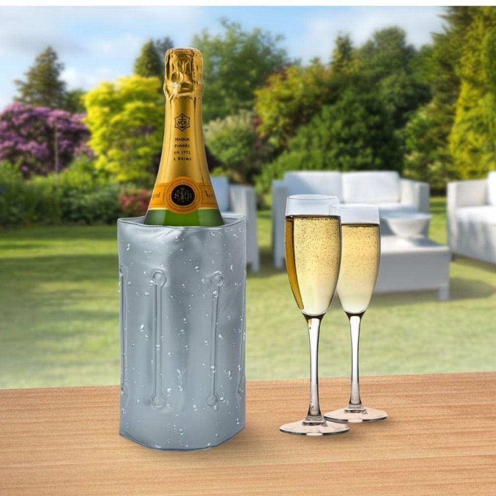 Wine Chiller Sleeve - Reusable Wine Cooler Bag Gray Quick-cooling