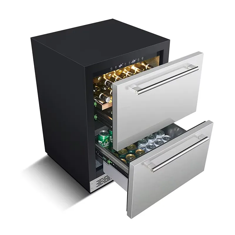 Wine Beer Dual Zone - Black and Durable Stainless Steel Built