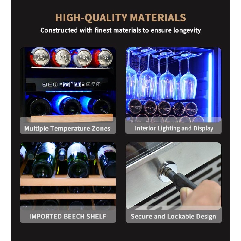 Airo 120V 66 Bottles Wine and  - Wine Beer Dual Zone ulasan dan harga