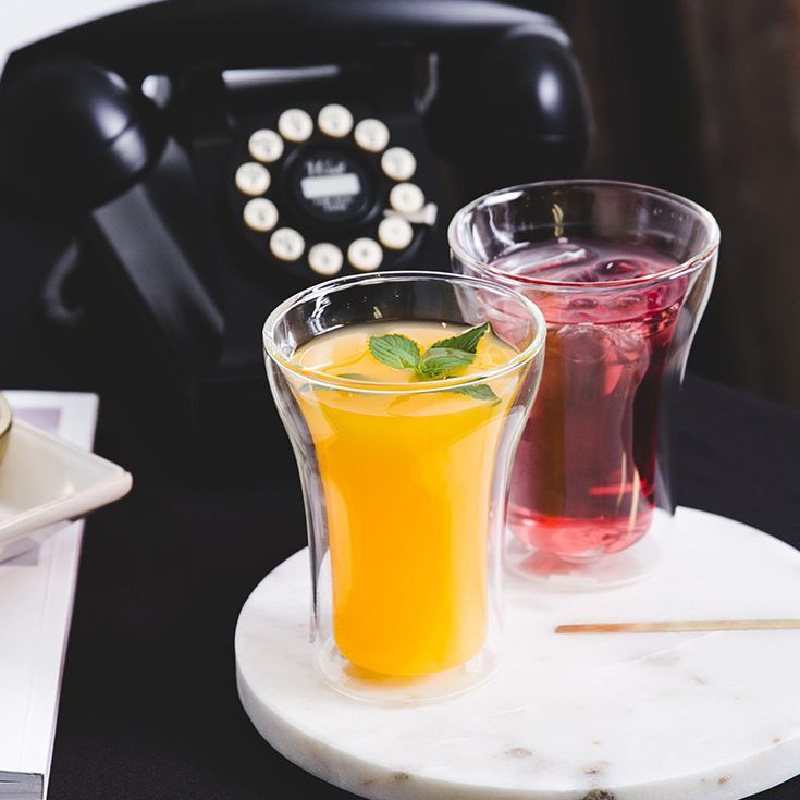 100/200/250ml Double Wall Glas - Wine Beer Coffee Drink ulasan dan harga