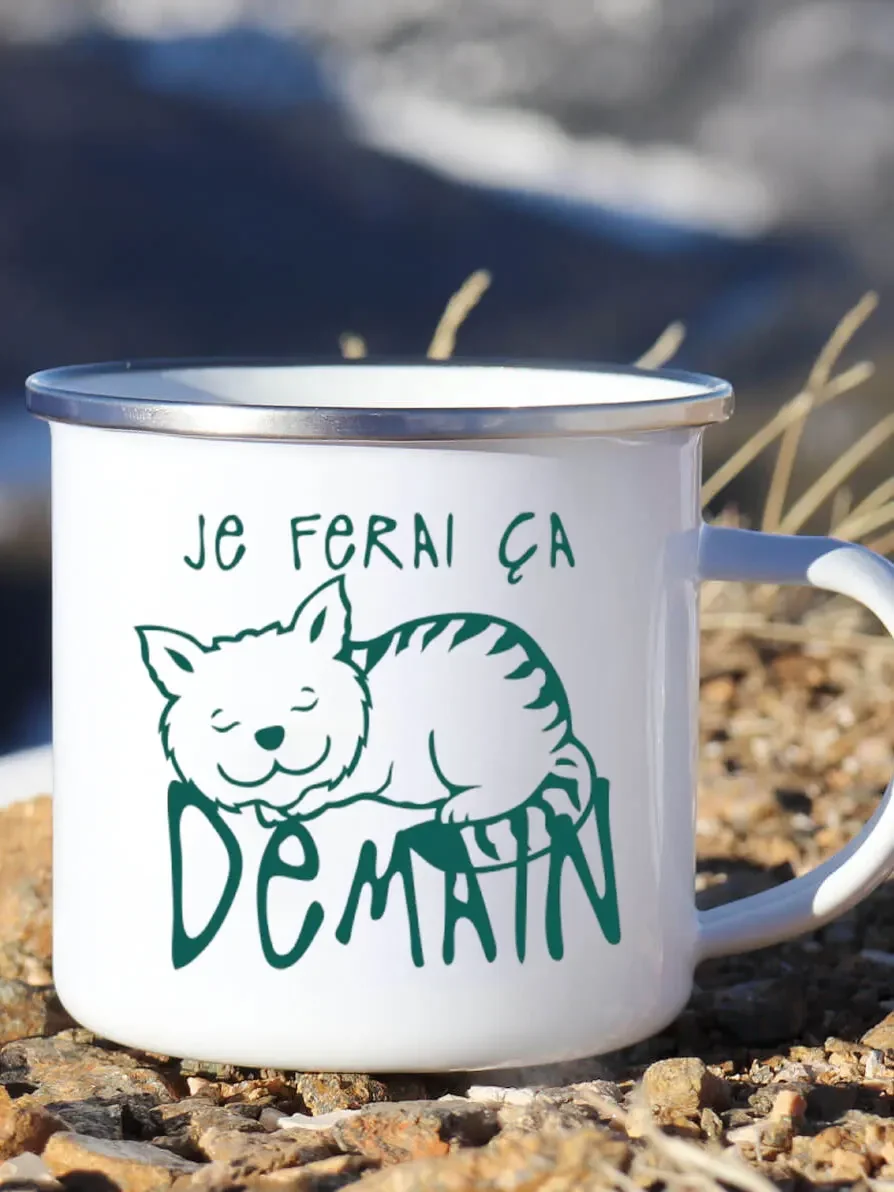 Cute Enamel Coffee Mug French  - Wine Beer Coffee Drink ulasan dan harga