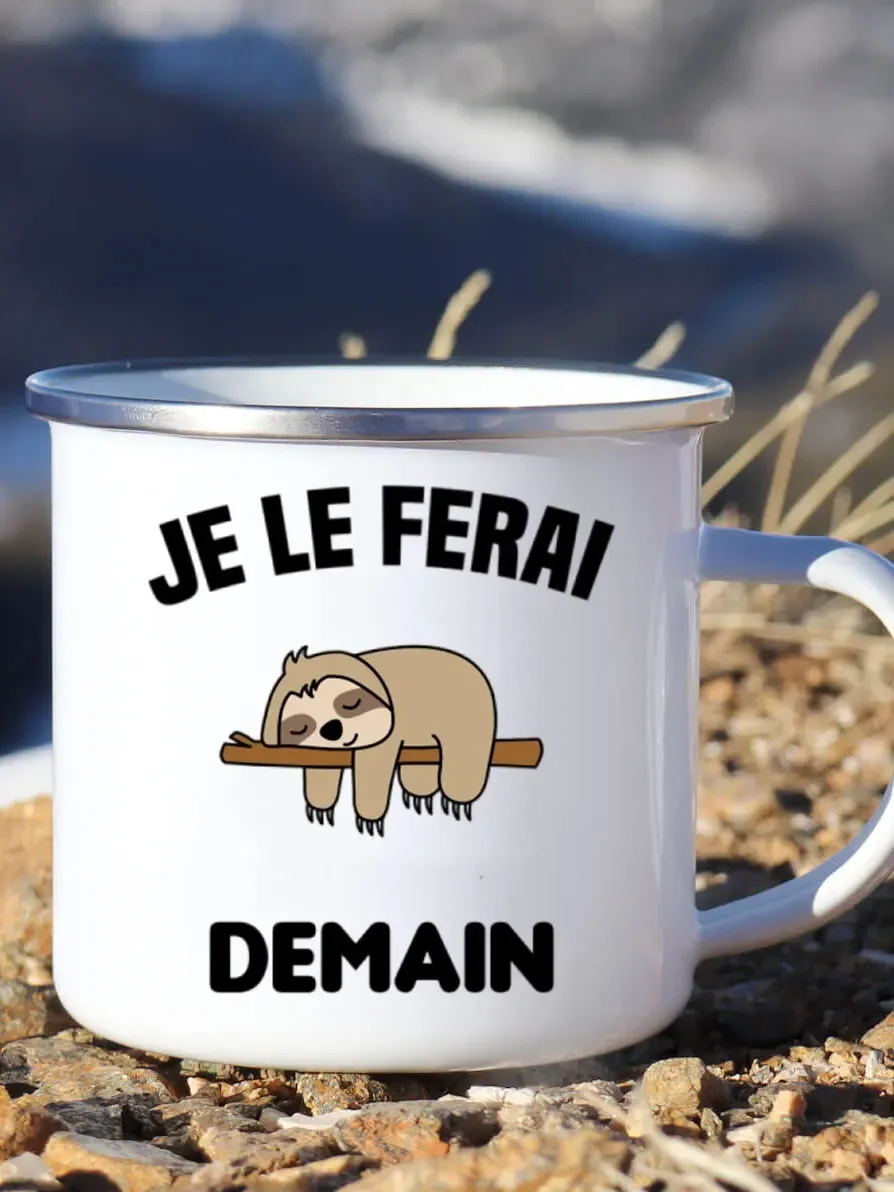 Cute Enamel Coffee Mug French  - Wine Beer Coffee Drink ulasan dan harga