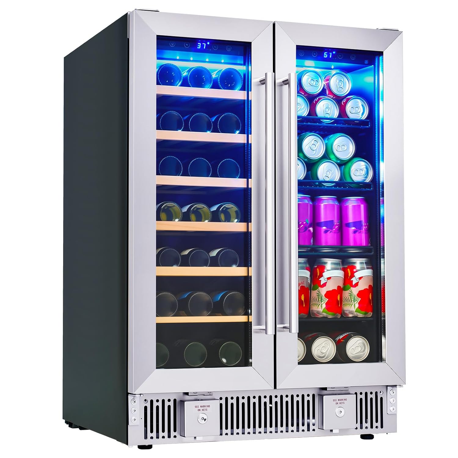 Beverage Refrigerator, 24-Inch - Wine Beer Dual Zone ulasan dan harga