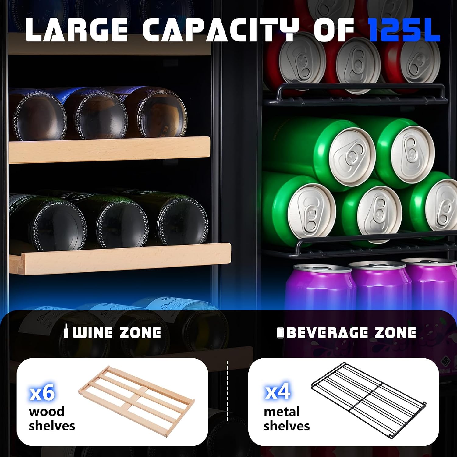 Beverage Refrigerator, 24-Inch - Wine Beer Dual Zone ulasan dan harga