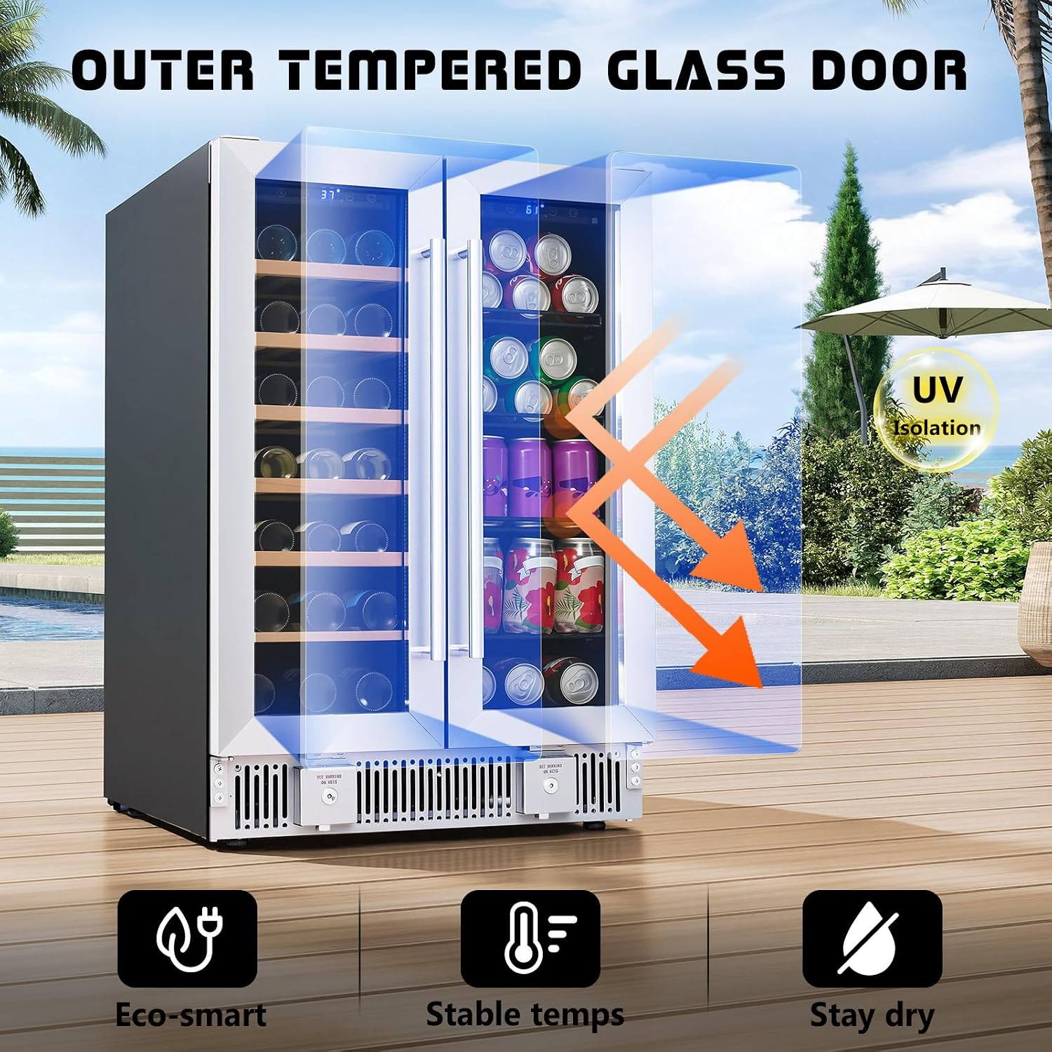 Beverage Refrigerator, 24-Inch - Wine Beer Dual Zone ulasan dan harga