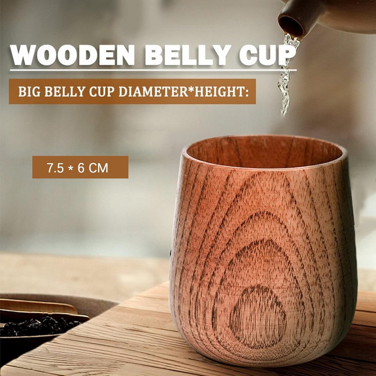 Wooden Tea Cups Top Grade Natu - Wine Beer Coffee Drink ulasan dan harga