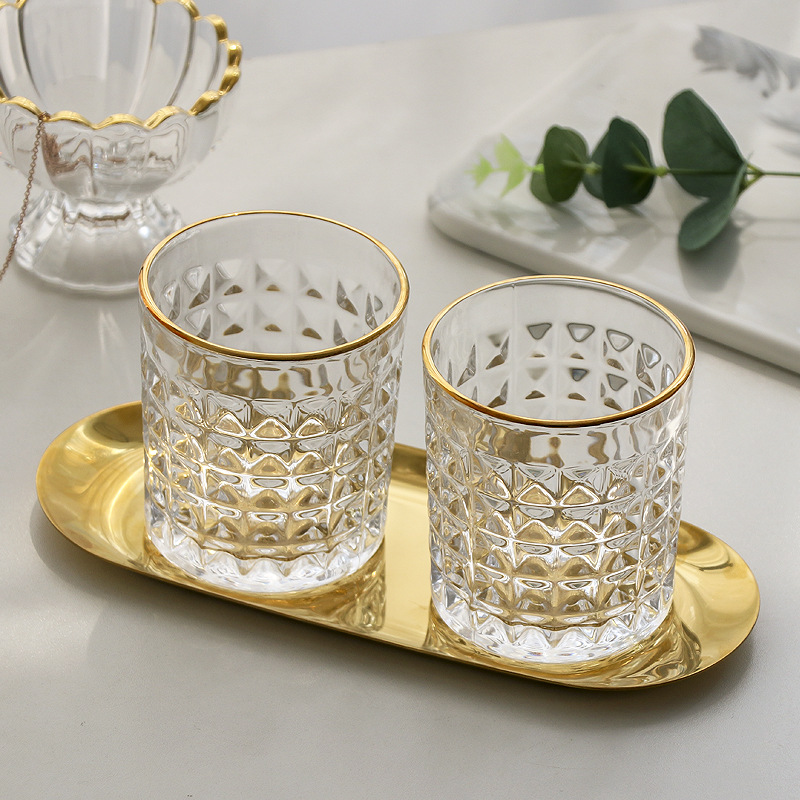 3/2/Pcs Embossed Glass Cup Cof - Wine Beer Coffee Drink ulasan dan harga
