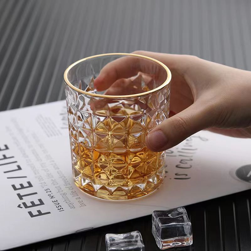 3/2/Pcs Embossed Glass Cup Cof - Wine Beer Coffee Drink ulasan dan harga
