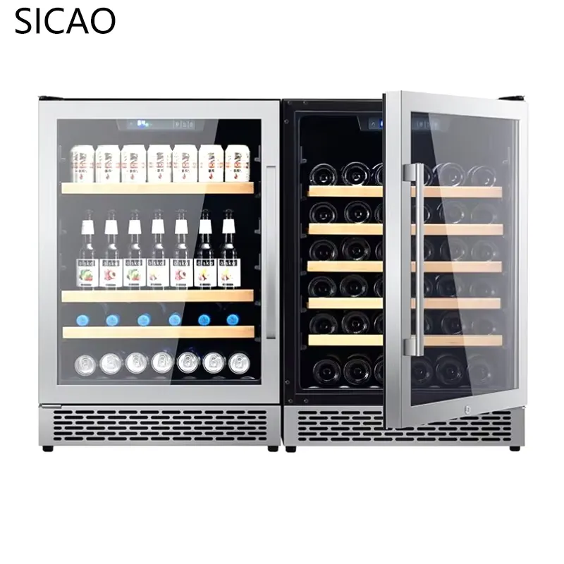 2 Door Wine Beer Fridge Glass  - Wine Beer Dual Zone ulasan dan harga