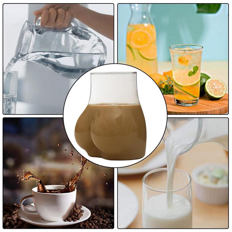 450ml Cute Butt Shaped Glass M - Wine Beer Coffee Drink ulasan dan harga